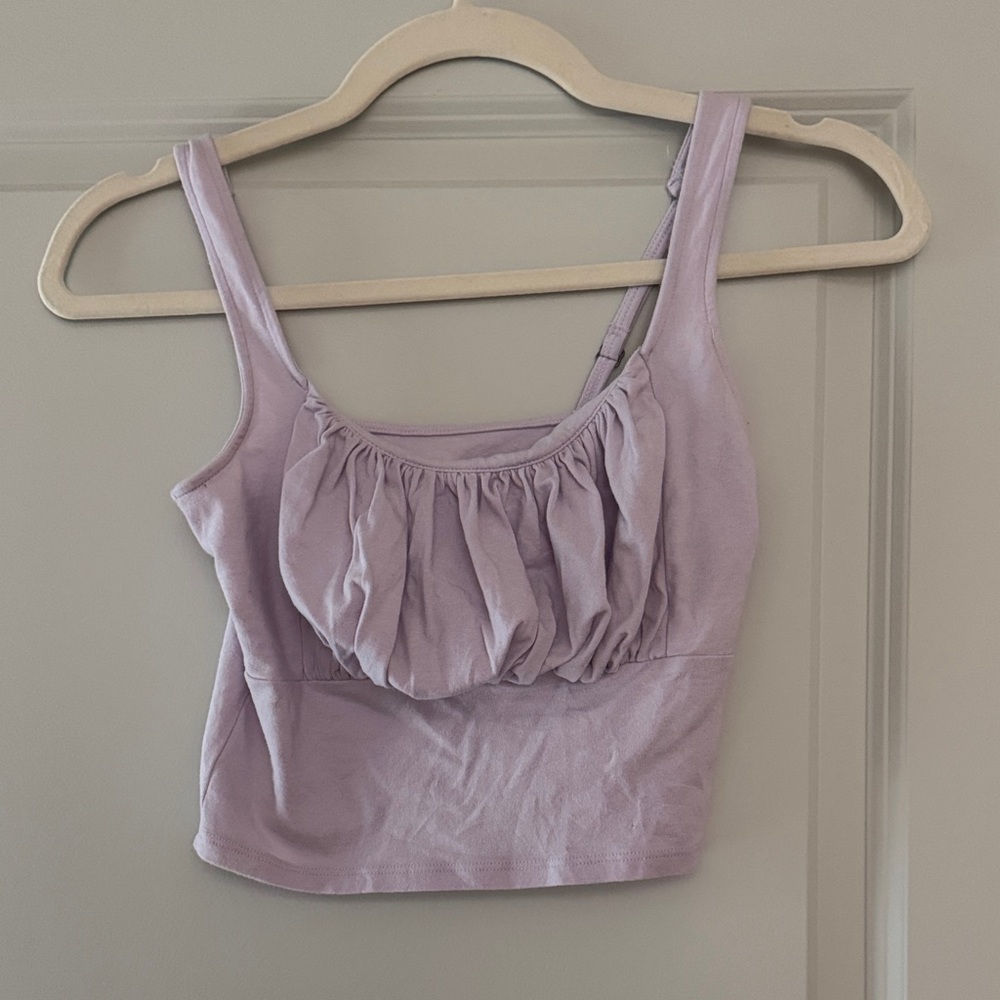 Hollister Lilac Ruffle Crop Top